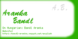 aranka bandl business card